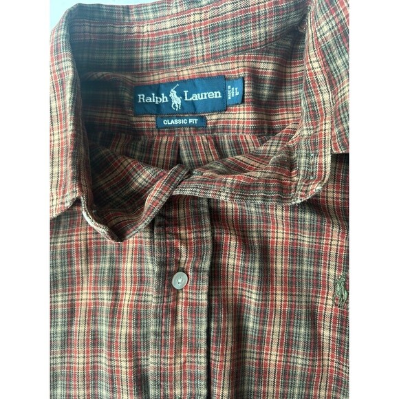 Ralph Lauren Button Up Classic Fit Shirt Womens Size Large Plaid - Picture 3 of 10